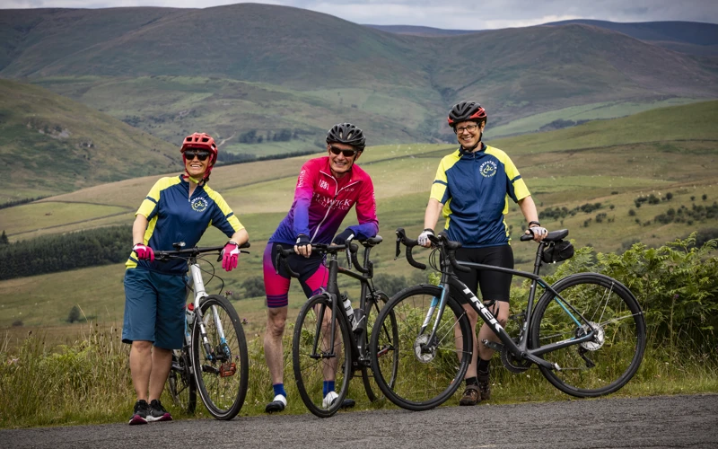 Kirkpatrick C2C Official Launch With Local Cyclists Julie Edwards, David Killean, Christine Finlay